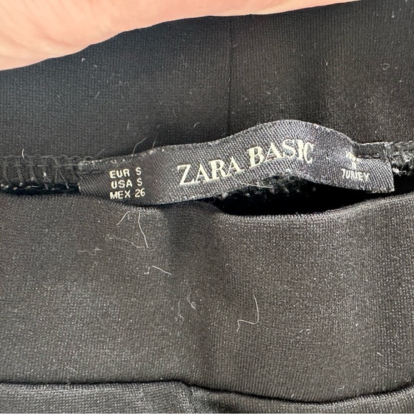 Zara High Rise Sailor Button Black Ponte Skinny Leggings Silver Buttons Size SM - Picture 5 of 8